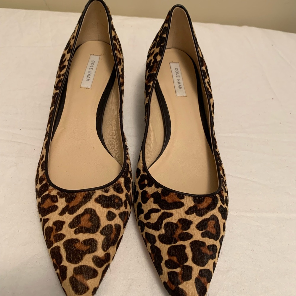 Cole Haan Brown and Black Leopard Print Flats -8